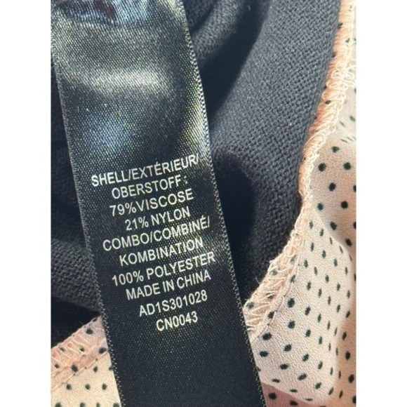 Adrianna Papell Black Pink Polka Dot Layered Sweater Size S - Picture 7 of 12